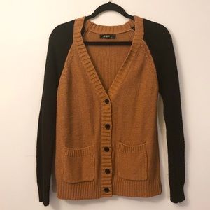 Two toned colour blocked camel F21 cardigan